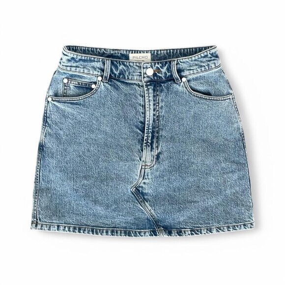 Pilcro By Anthropologie Denim Mini Skirt Womens Size 4 Blue - Picture 1 of 7